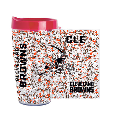 Cleveland Browns 16oz Terrazzo Dbl Wall Clear Tumbler