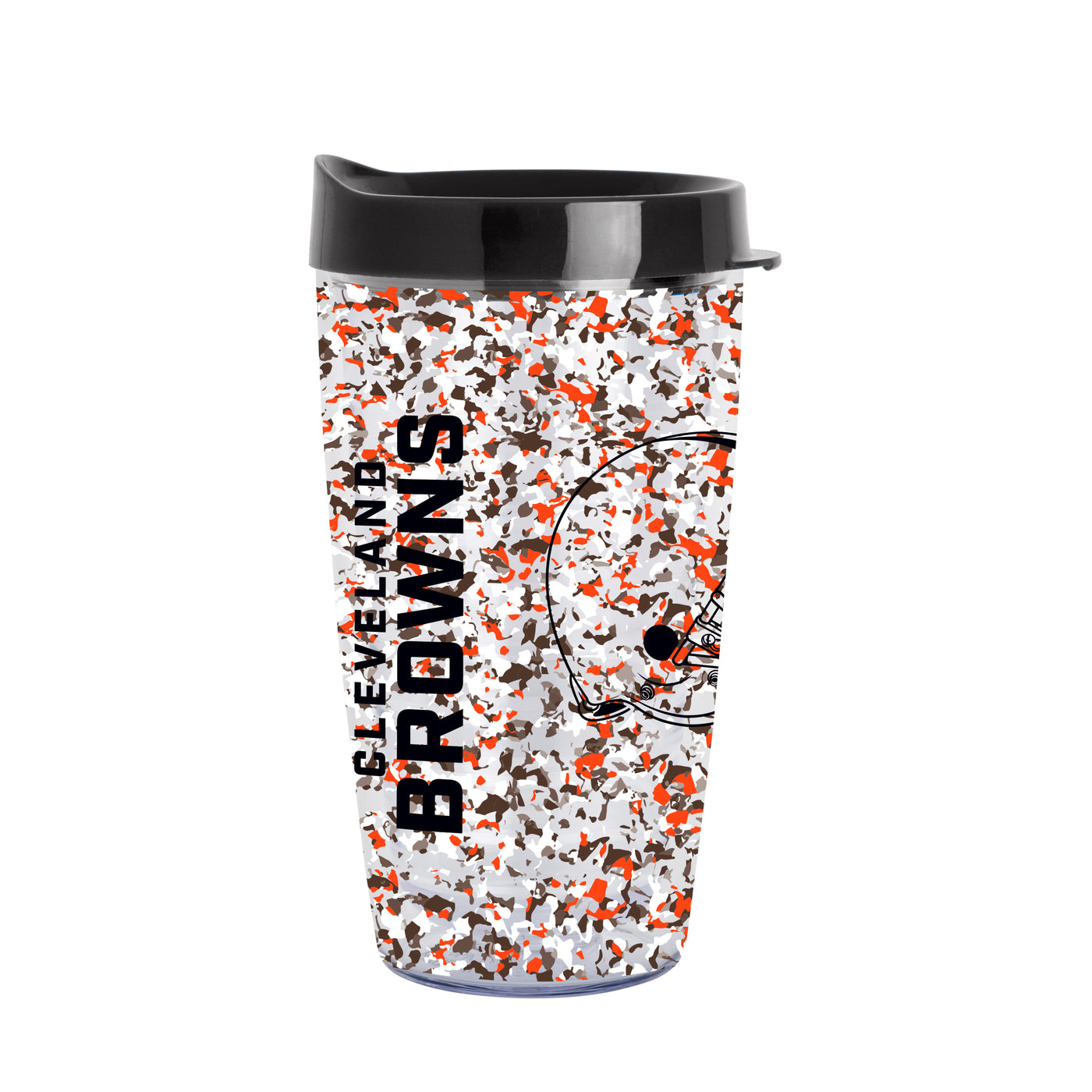 Cleveland Browns 16oz Terrazzo Dbl Wall Clear Tumbler