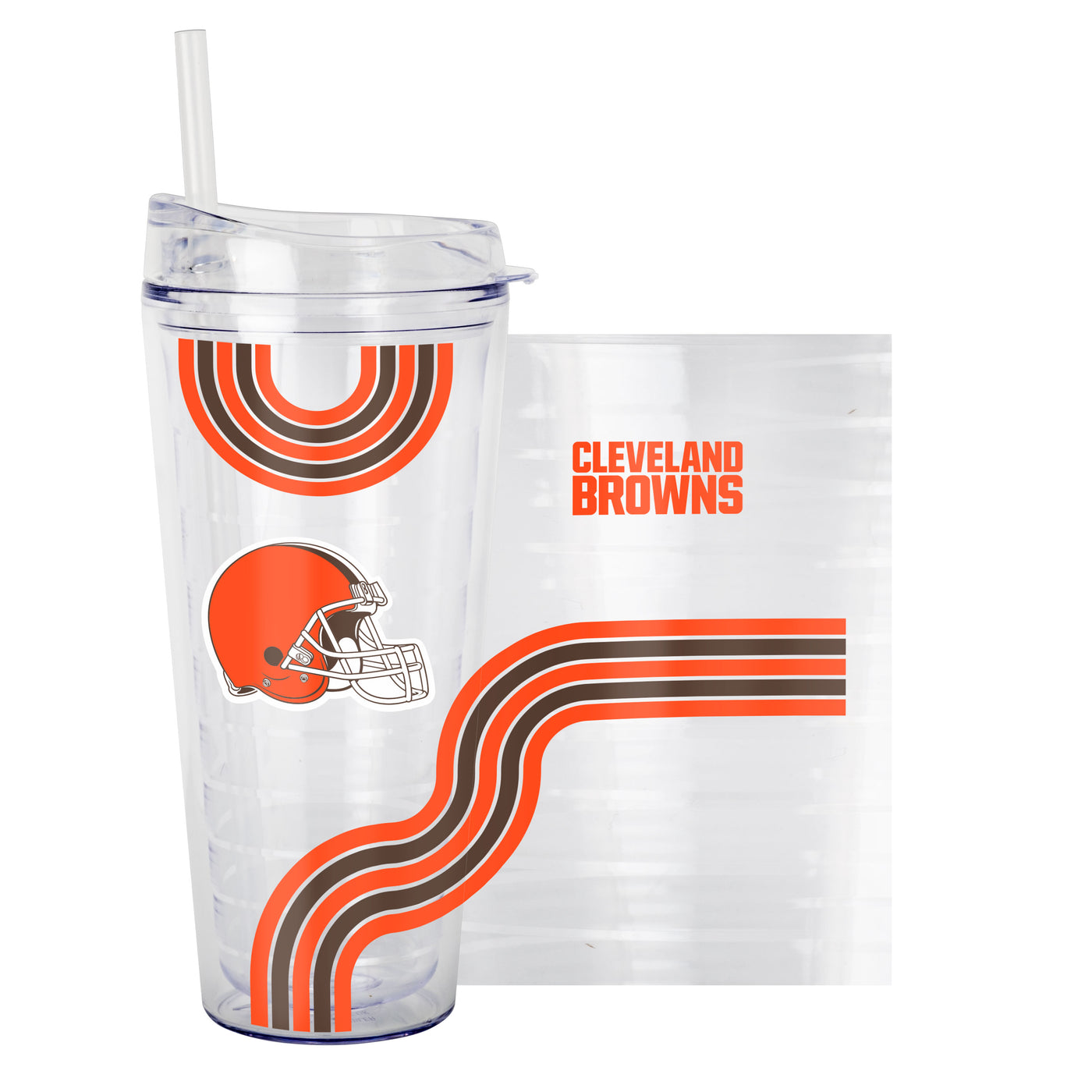 Cleveland Browns 22oz Waves Dbl Wall Clear Tumbler