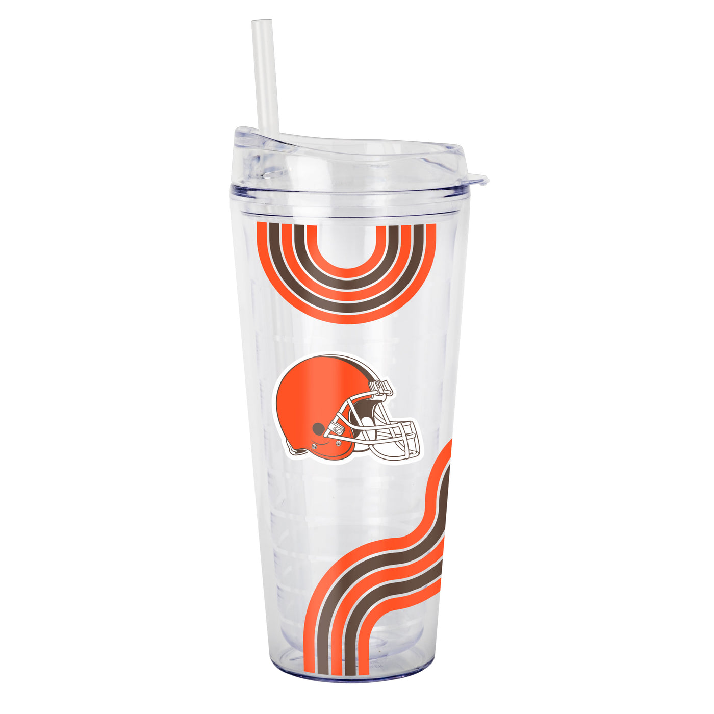 Cleveland Browns 22oz Waves Dbl Wall Clear Tumbler