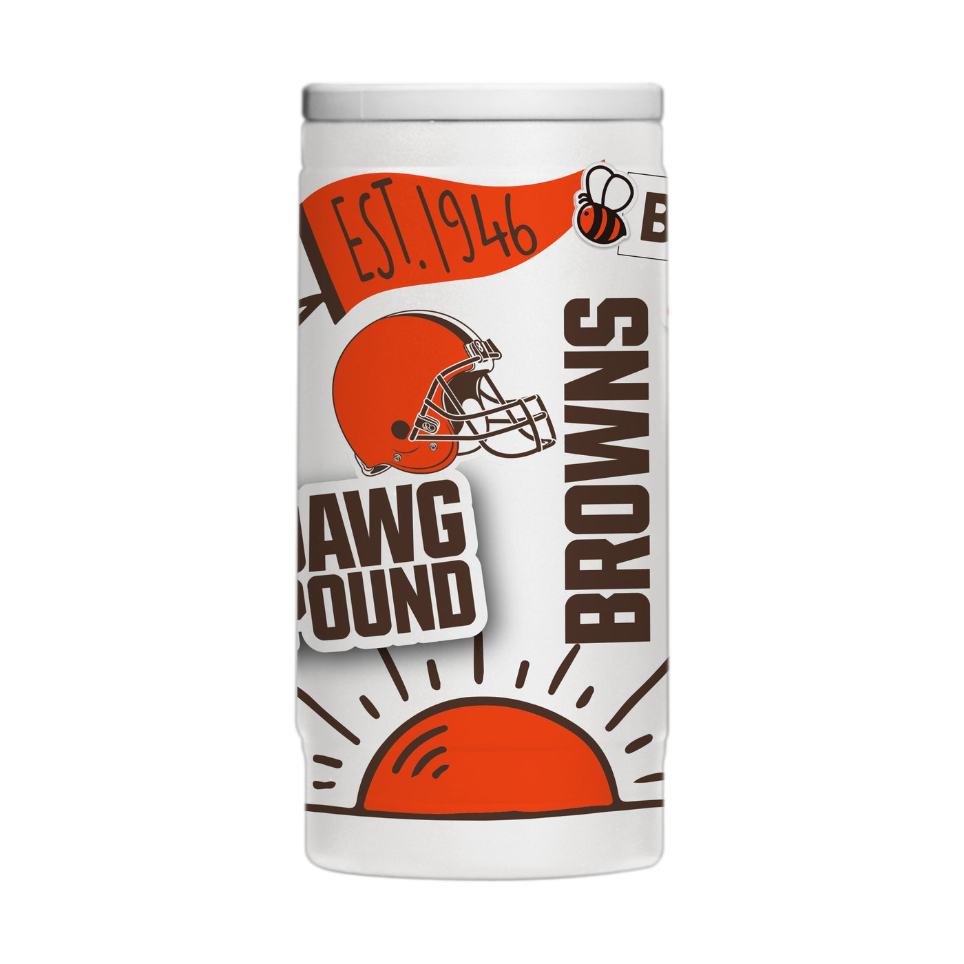 Cleveland Browns 12oz Native Powdercoat SlimCan Coolie