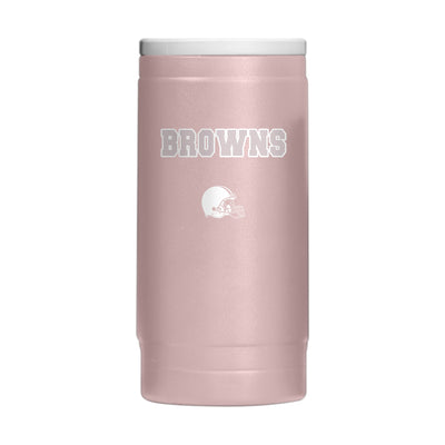 Cleveland Browns  Stencil Powder Coat Slim Can Coolie