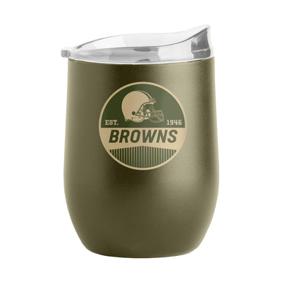Cleveland Browns 16oz Badge Powder Coat Curved Beverage - Logo Brands