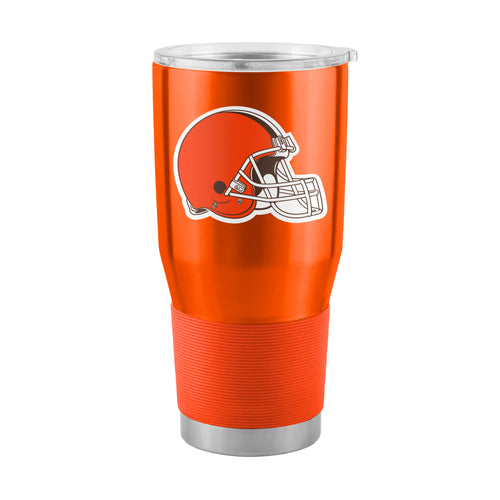 Cleveland Browns Gameday 30 oz stainless steel tumbler with team logo, durable drinkware for fans.