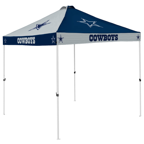 Dallas Cowboys checkerboard canopy shelter with logo branding, lightweight outdoor shelter for tailgating and events