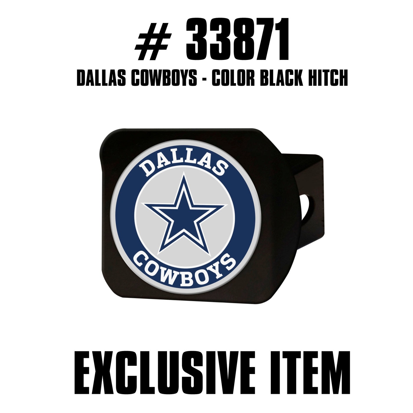 TRINITY NFL - Dallas Cowboys Color on Black Hitch Cover