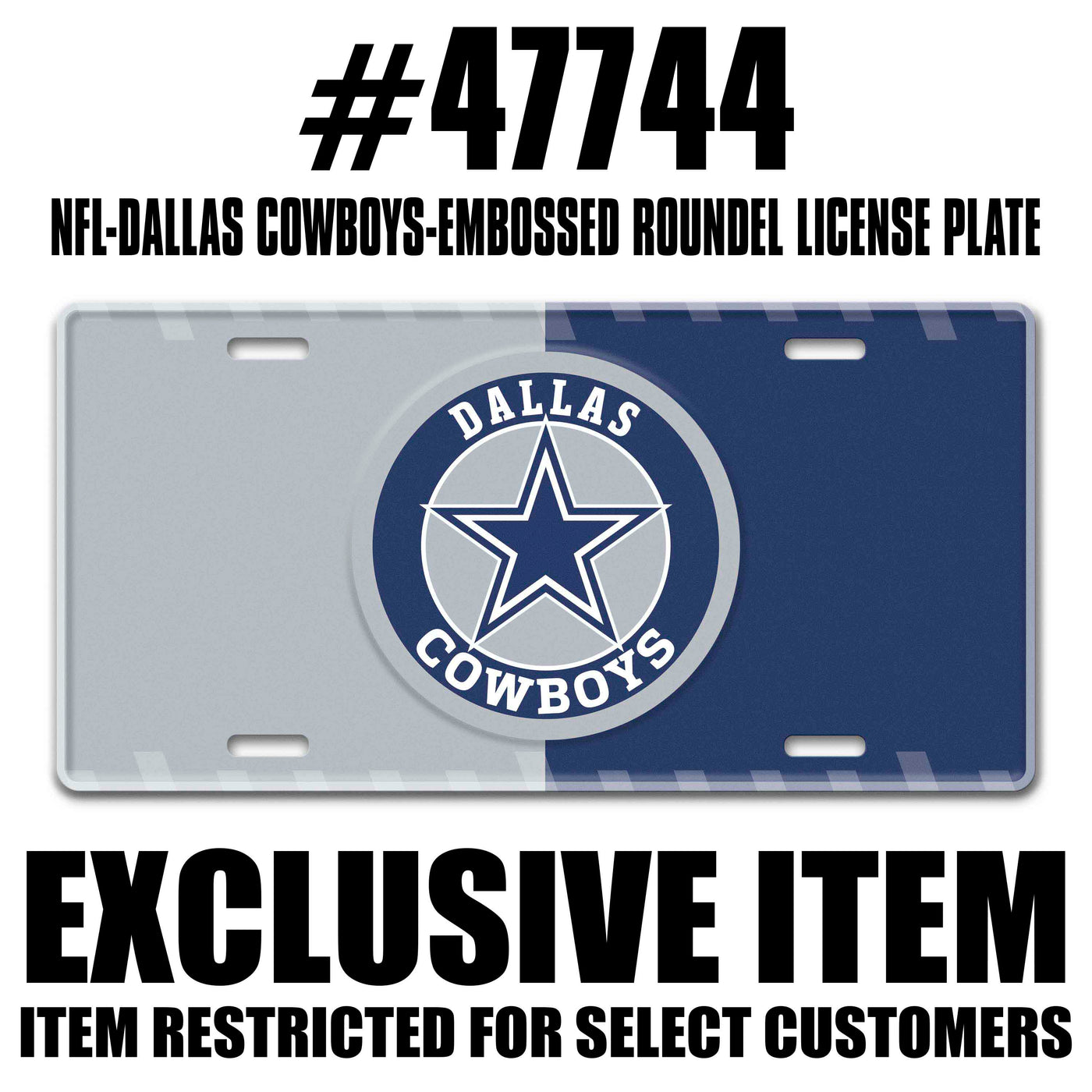 NFL - Dallas Cowboys Embossed Roundel License Plate