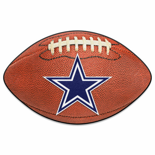 Dallas Cowboys football mat by Logo Brands, featuring team logo and design, ideal for game rooms and sports fans.