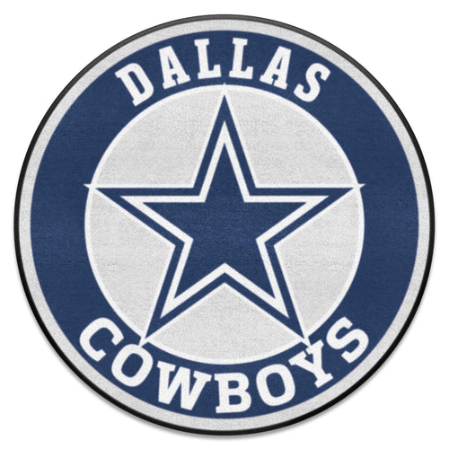 Dallas Cowboys roundel mat featuring team logo and colors, perfect for sports fans and game-day decor.