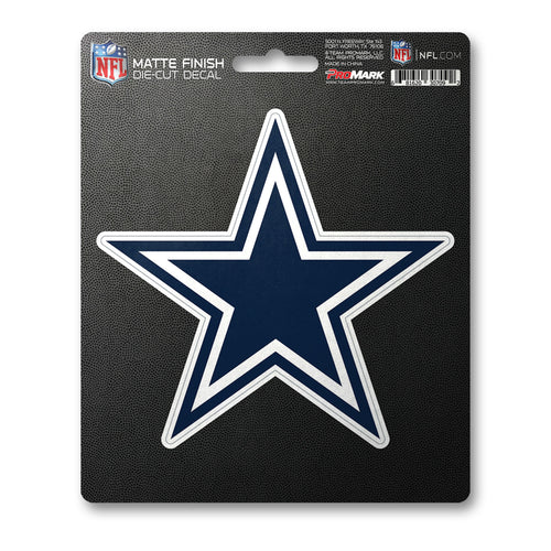 Dallas Cowboys matte decal sticker featuring the team's logo, ideal for decorating laptops, water bottles, or sports gear.