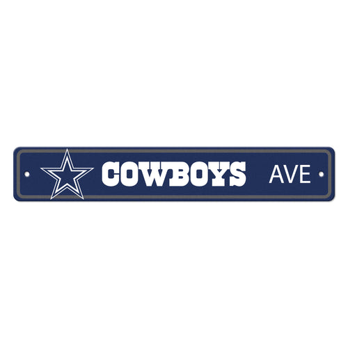 Dallas Cowboys street sign for mancave decor, featuring NFL team logo and design, by Logo Brands.