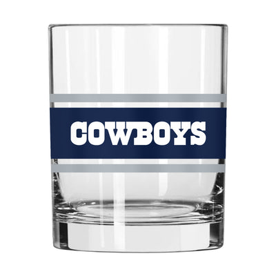 Dallas Cowboys 14oz Stripe Rocks Glass