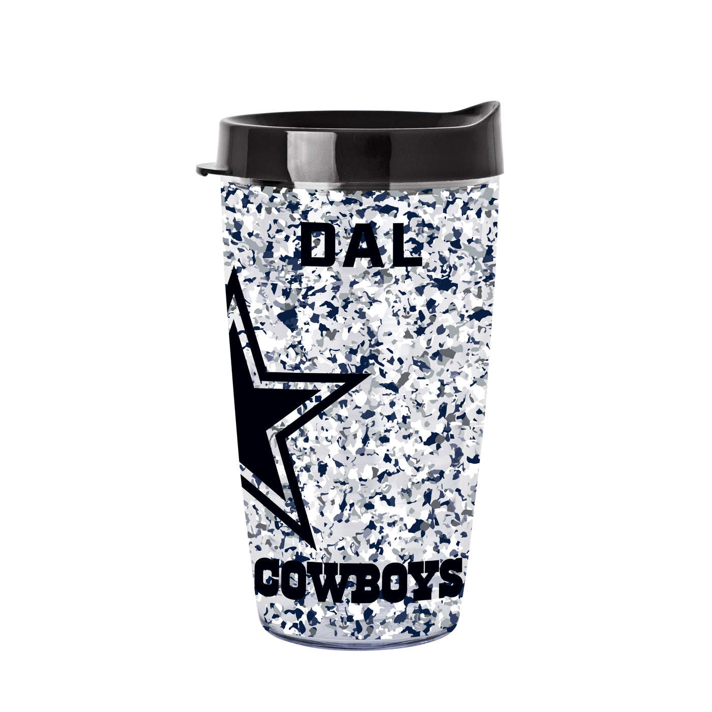 Dallas Cowboys 16oz Terrazzo Dbl Wall Clear Tumbler