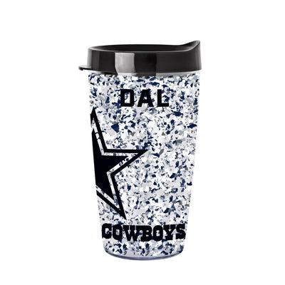 Dallas Cowboys 16oz Terrazzo Dbl Wall Clear Tumbler