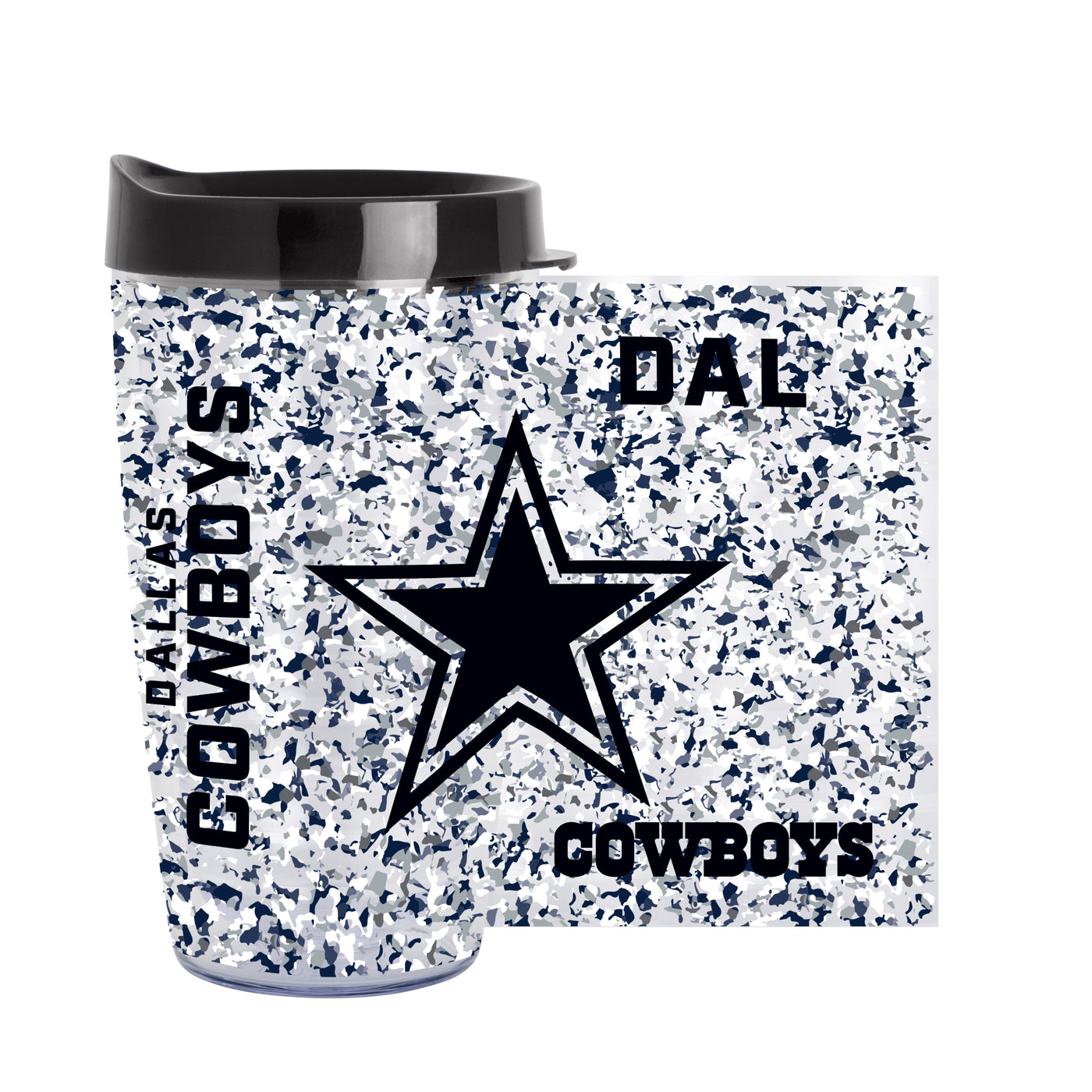 Dallas Cowboys 16oz Terrazzo Dbl Wall Clear Tumbler