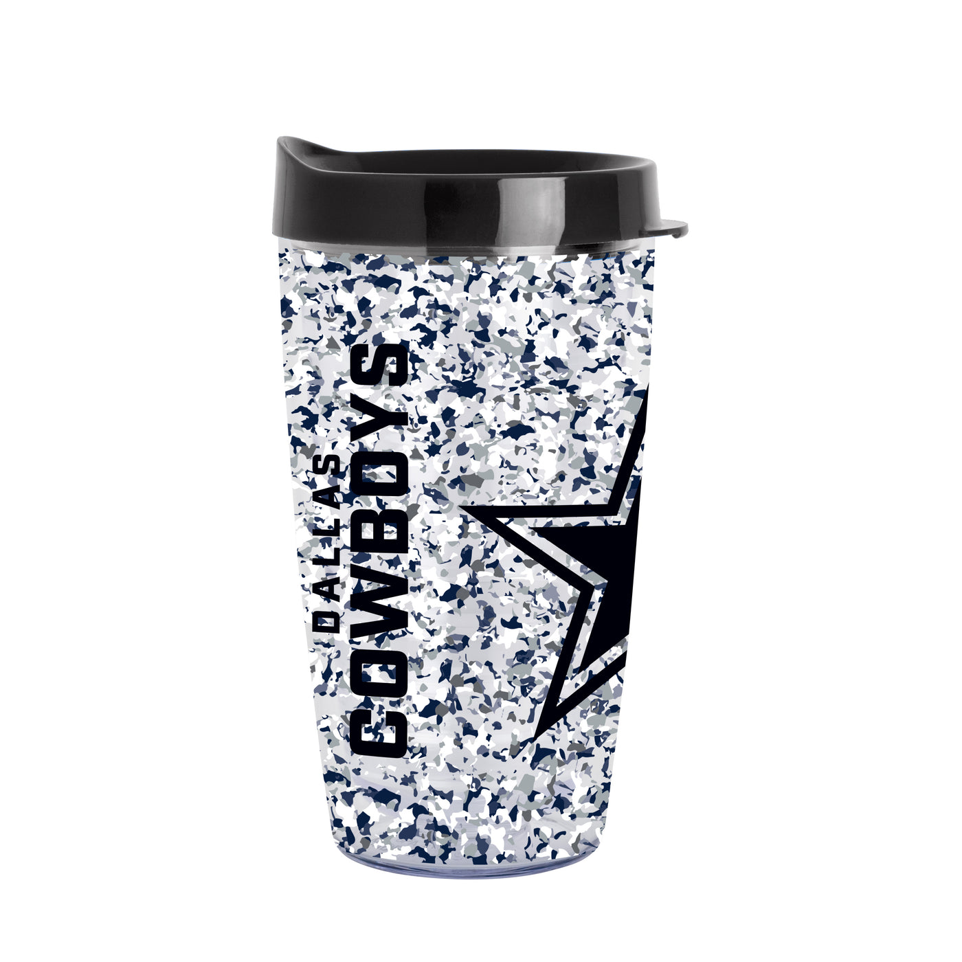 Dallas Cowboys 16oz Terrazzo Dbl Wall Clear Tumbler