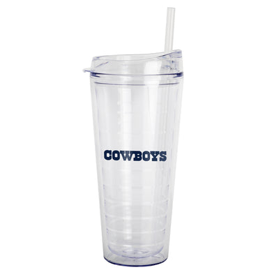 Dallas Cowboys 22oz Flipside Dbl Wall Clear Tumbler