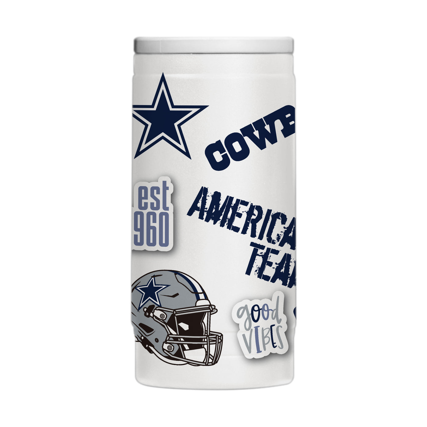 Dallas Cowboys 12oz Native Powdercoat SlimCan Coolie