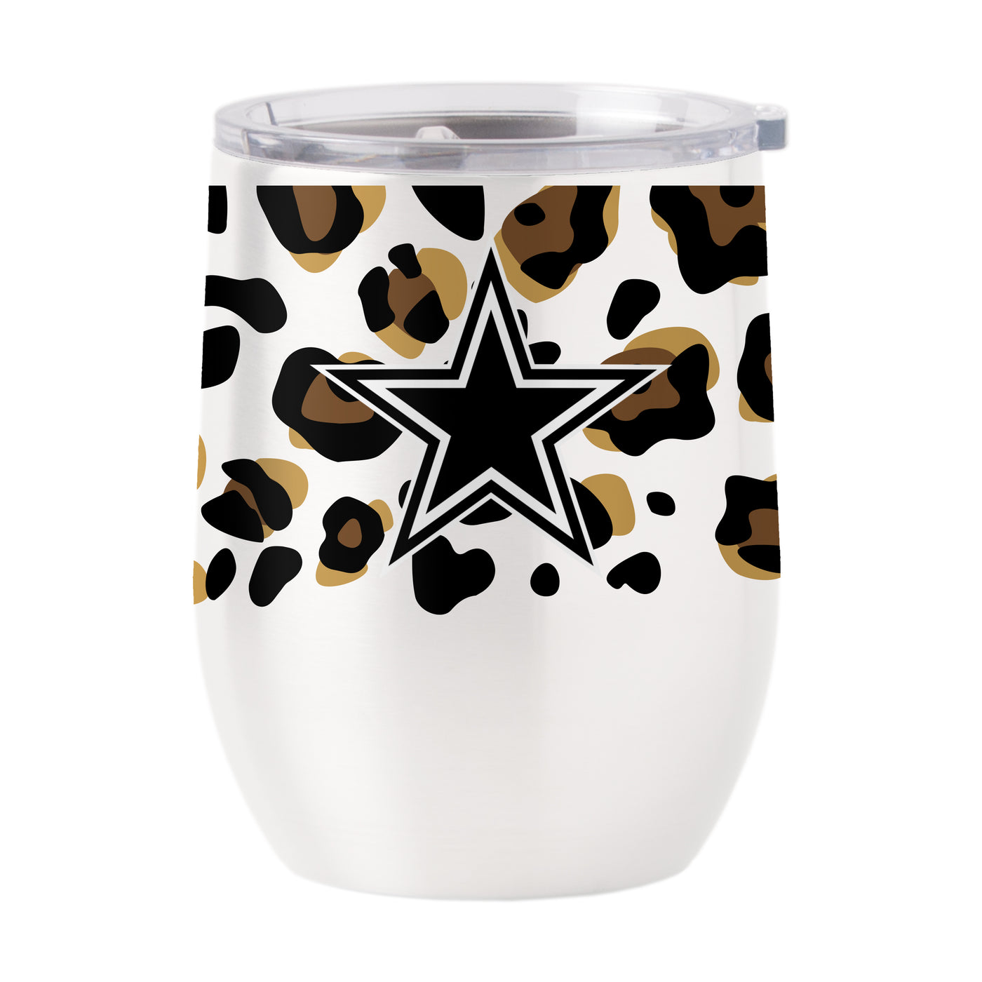 Dallas Cowboys 16oz Neutral Leopard Stainless Curved Beverage