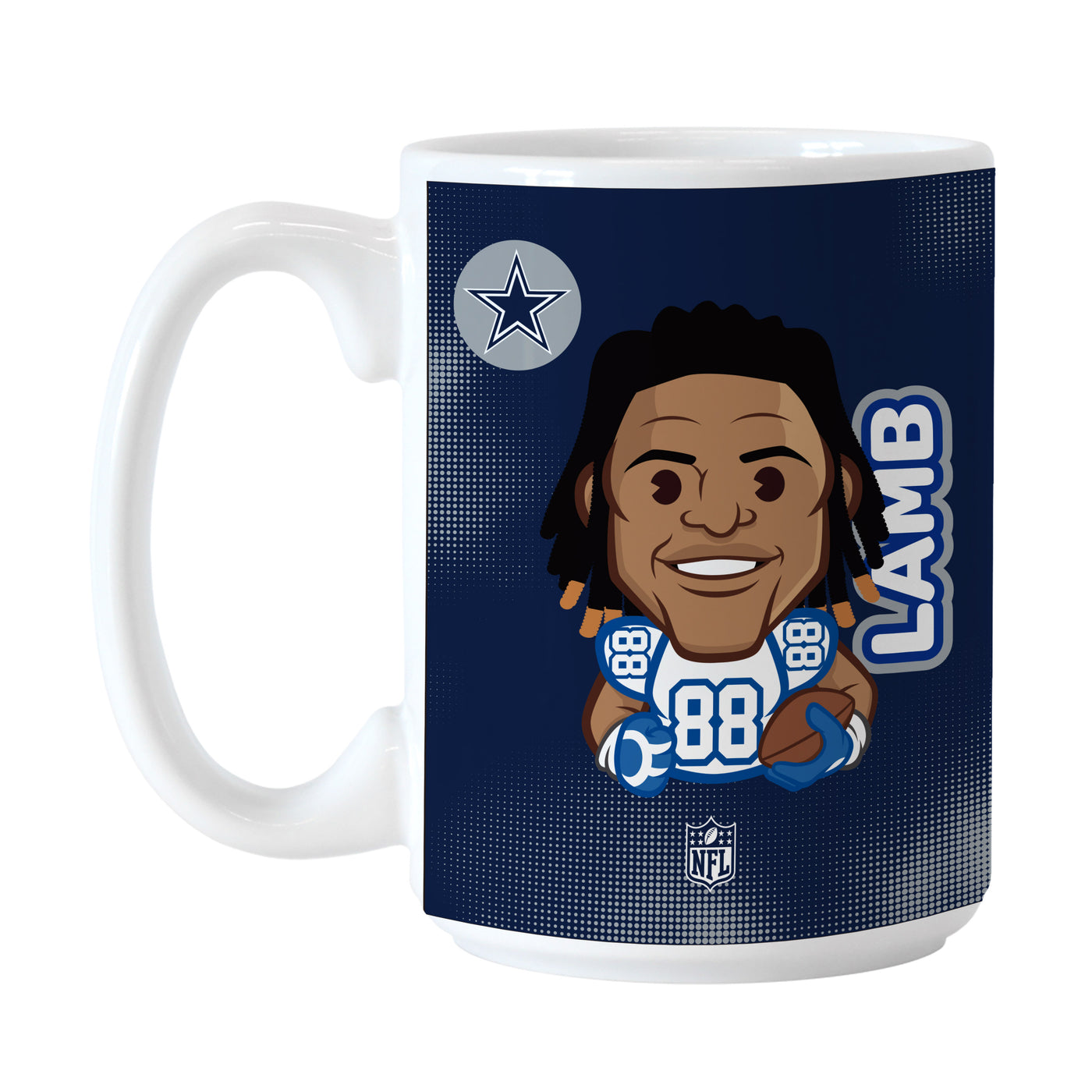 Dallas Cowboys Ceedee Lamb Caricature 15oz Sublimated Mug - Logo Brands