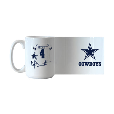 Dallas Cowboys Dak Prescott Jersey 15oz Sublimated Mug
