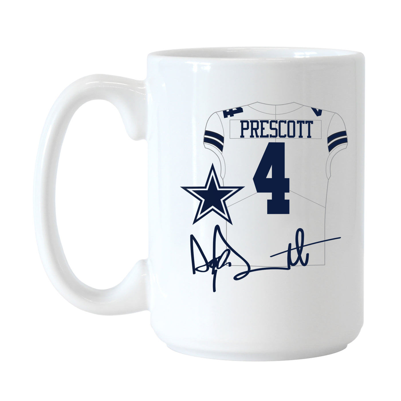 Dallas Cowboys Dak Prescott Jersey 15oz Sublimated Mug