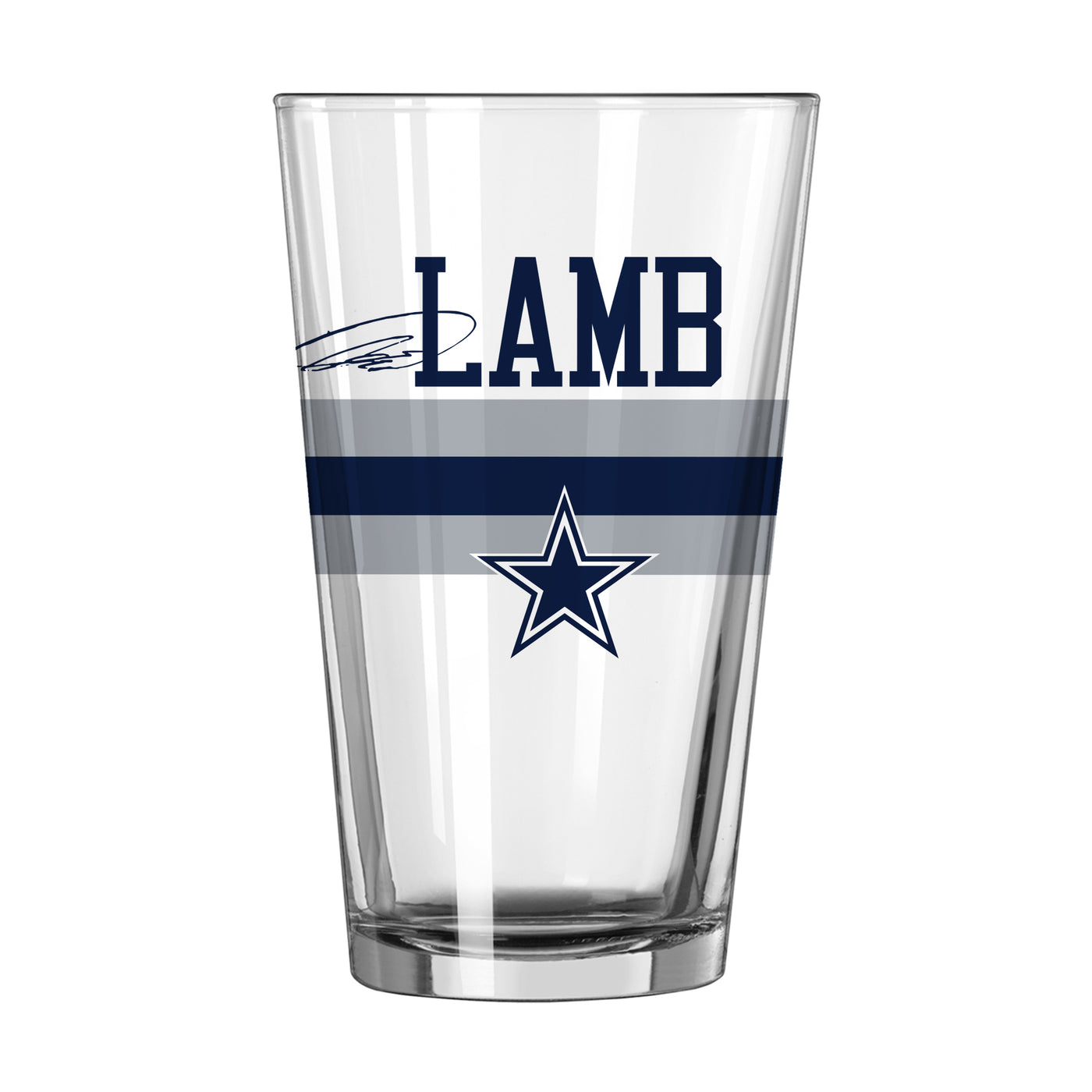 Dallas Cowboys Ceedee Lamb 16oz Stripe Pint Glass