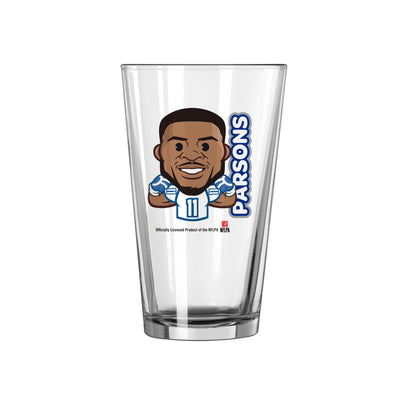 Dallas Cowboys Micah Parsons Caricature 16oz Pint Glass - Logo Brands