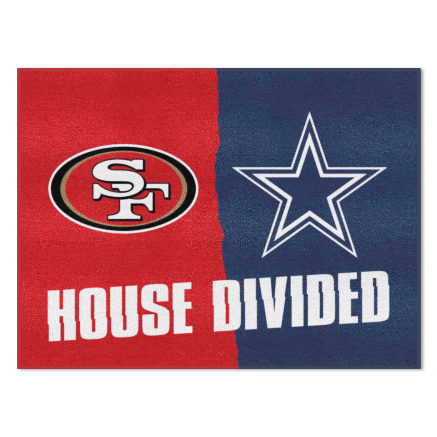 NFL House Divided Mat - 49ers / Cowboys