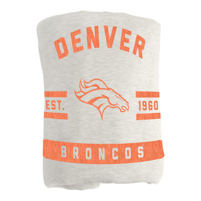 Denver Broncos Oatmeal Sweatshirt Blanket