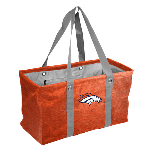 Denver Broncos Crosshatch Picnic Caddy bag in team colors with carrying handles, ideal for outdoor picnics and tailgating.
