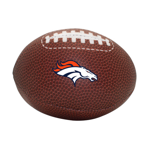 Denver Broncos micro soft football by Logo Brands, a small recreation football with team logo and vibrant Broncos colors.