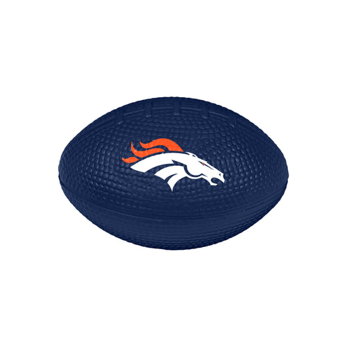 Denver Broncos Stress Less Football by Logo Brands, soft foam recreation football featuring team logo and vibrant colors.