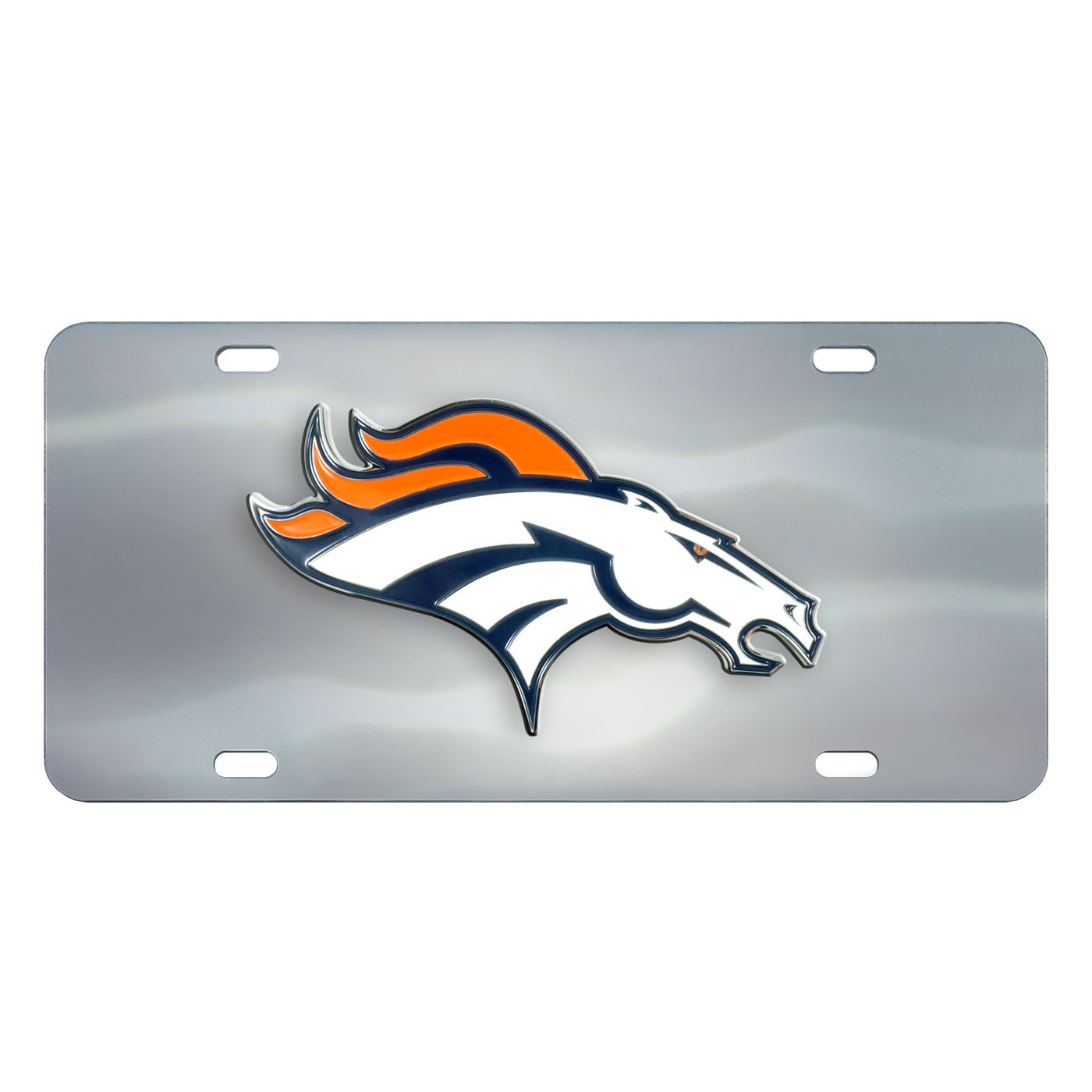 Denver Broncos Chrome Diecast License Plate