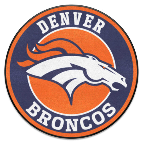 NFL Denver Broncos roundel mat with team logo, perfect for sports fans and game day decor.