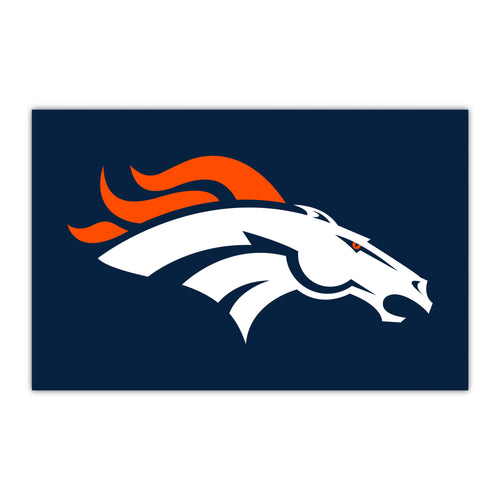 NFL Denver Broncos HiDef Rookie mat by Logo Brands, featuring team logo and vibrant colors, ideal for fan display or collectibles.