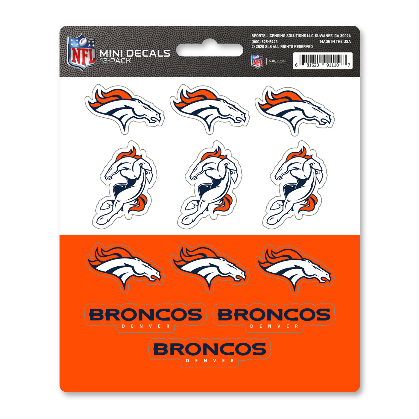 NFL - Denver Broncos Mini Decal 12-pk