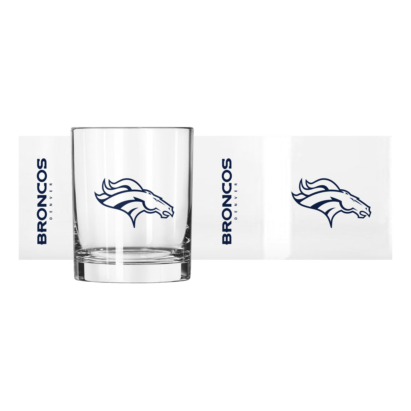 Denver Broncos 14oz Gameday Rocks Glass