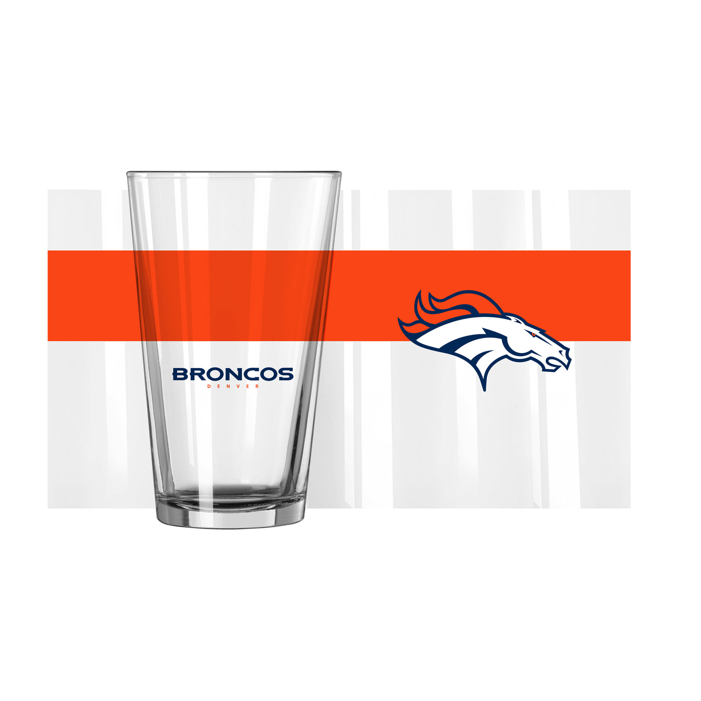 Denver Broncos 16oz Colorblock Pint Glass