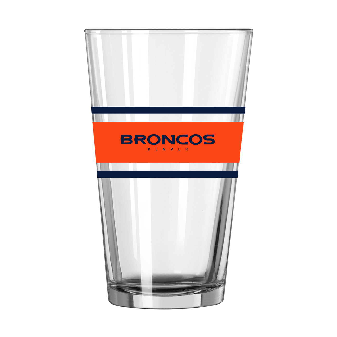 Denver Broncos 16oz Stripe Pint Glass