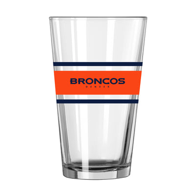 Denver Broncos 16oz Stripe Pint Glass