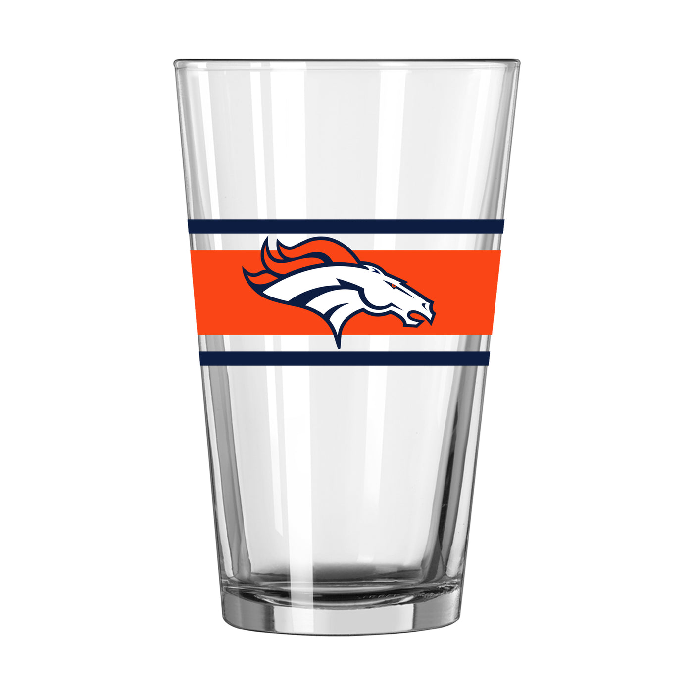 Denver Broncos 16oz Stripe Pint Glass