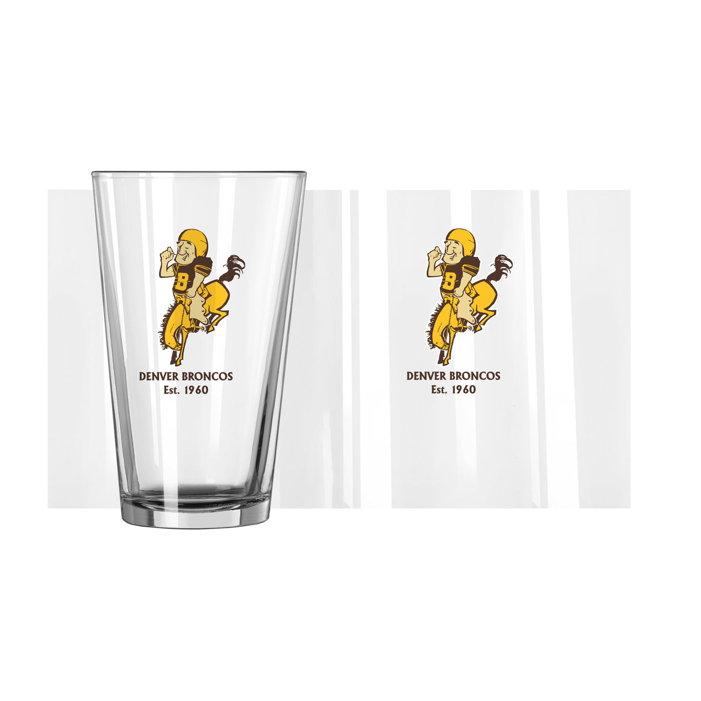 Denver Broncos 16oz Retro Pint Glass