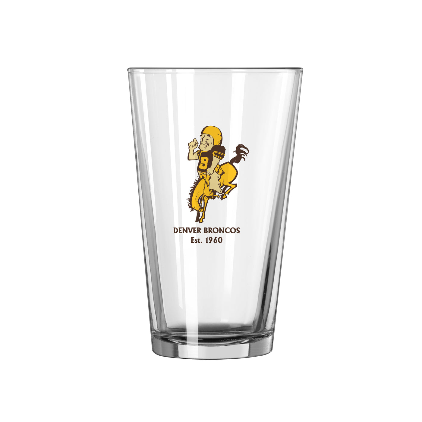 Denver Broncos 16oz Retro Pint Glass