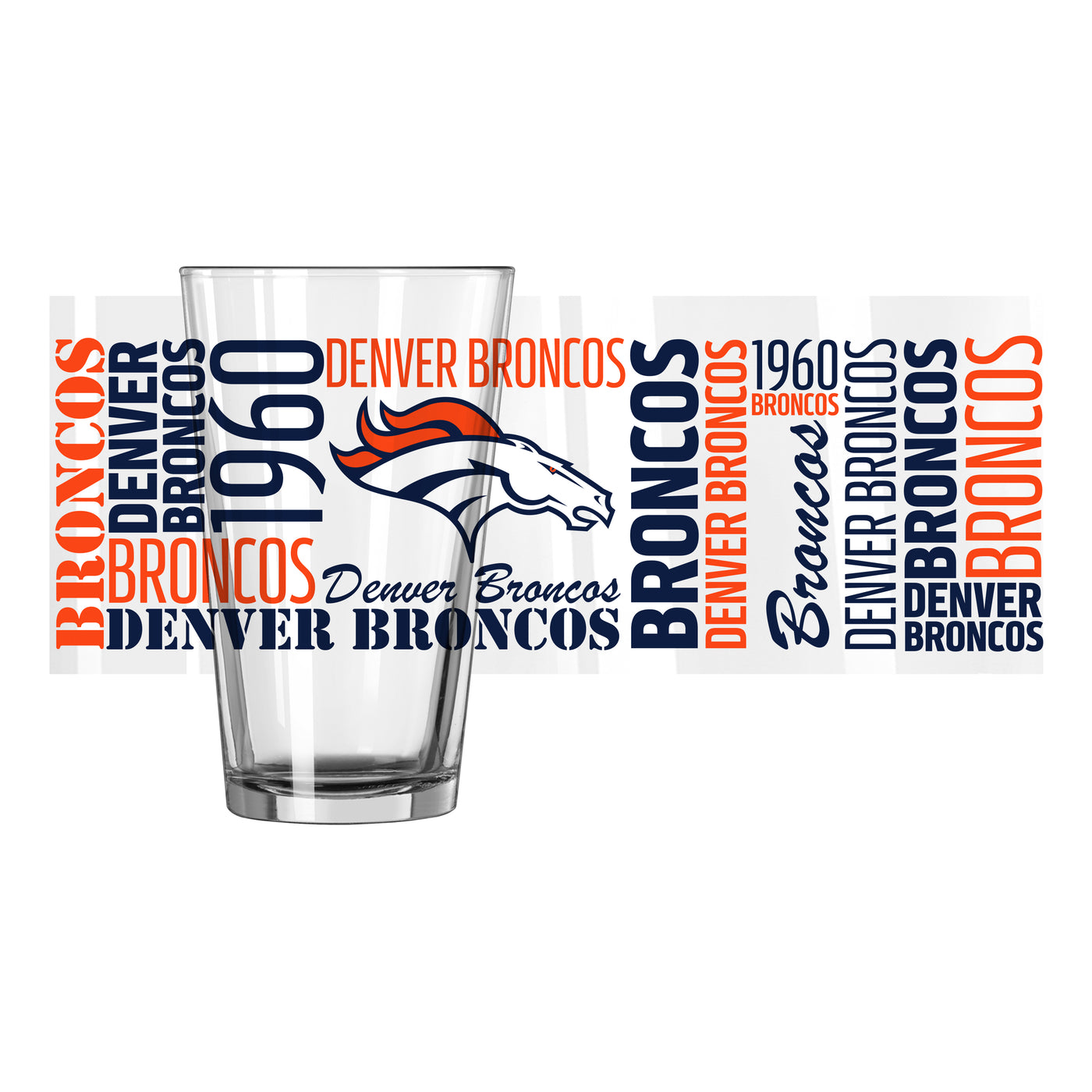 Denver Broncos 16oz Spirit Pint Glass