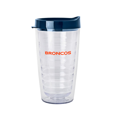 Denver Broncos 16oz Flipside Dbl Wall Clear Tumbler