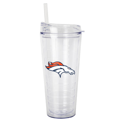 Denver Broncos 22oz Flipside Dbl Wall Clear Tumbler