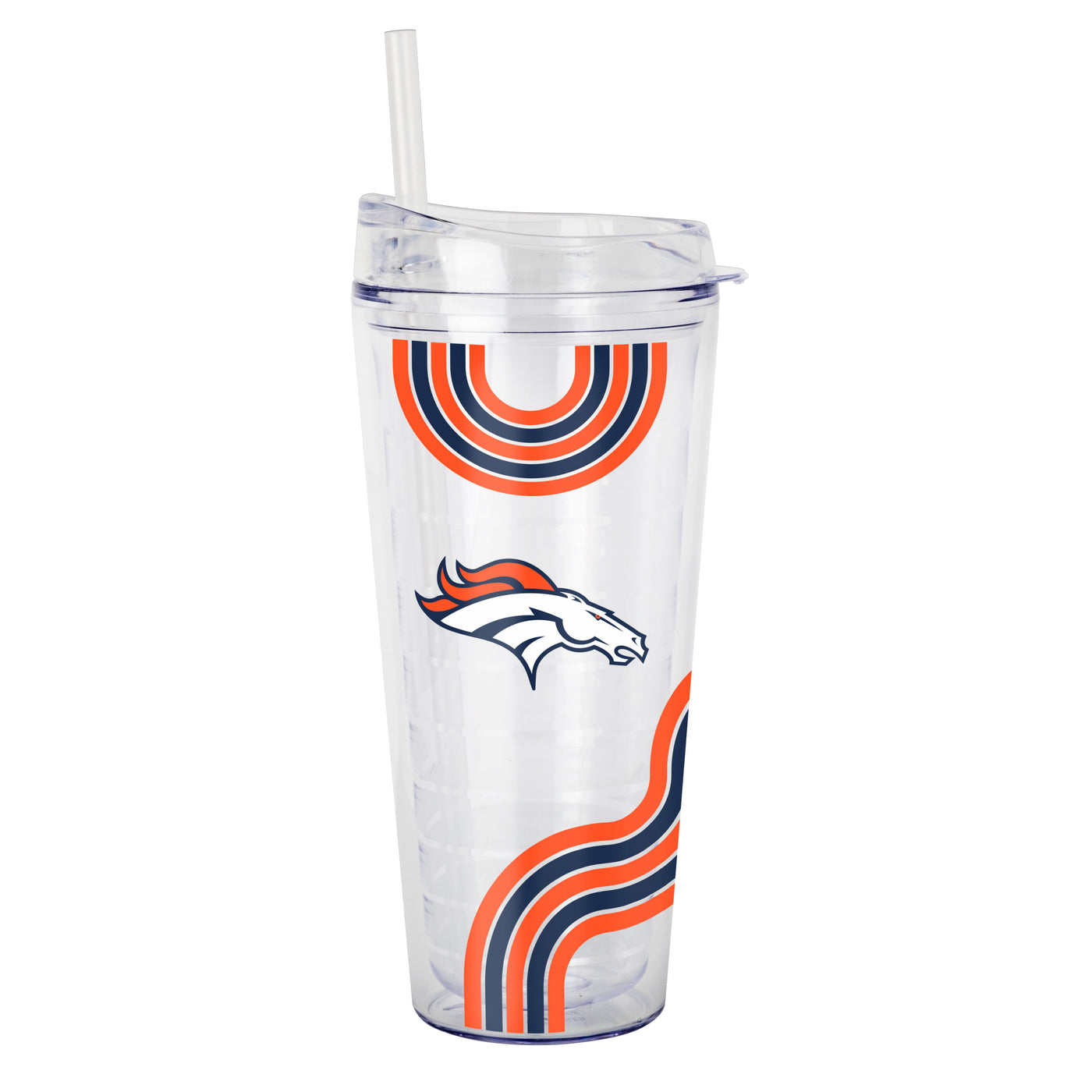 Denver Broncos 22oz Waves Dbl Wall Clear Tumbler