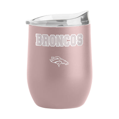 Denver Broncos 16oz Stencil Powder Coat Curved Beverage