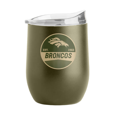 Denver Broncos 16oz Badge Powder Coat Curved Beverage - Logo Brands